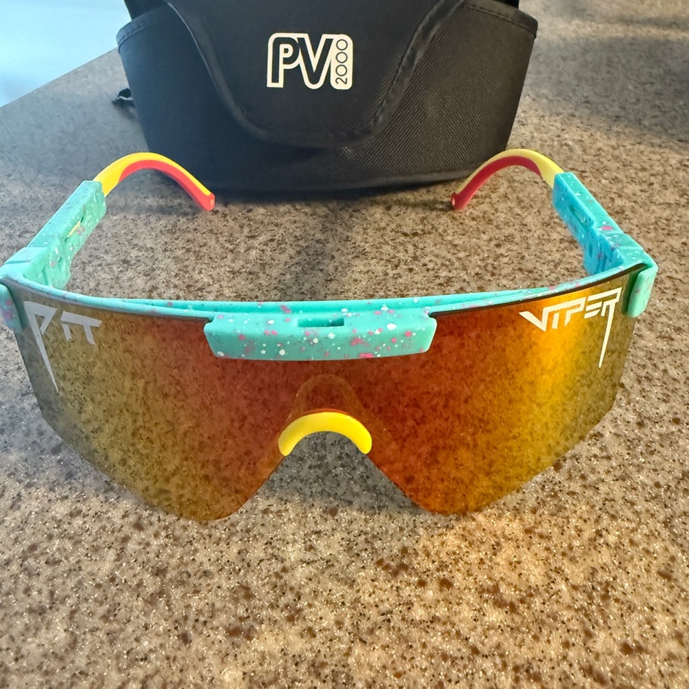 Colorful Sunglasses with Yellow and Blue Accents